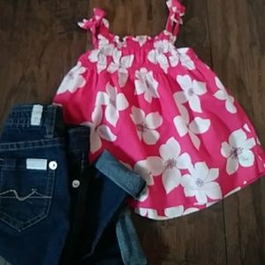 Baby Girl Pink Flowered Top size 9 months
